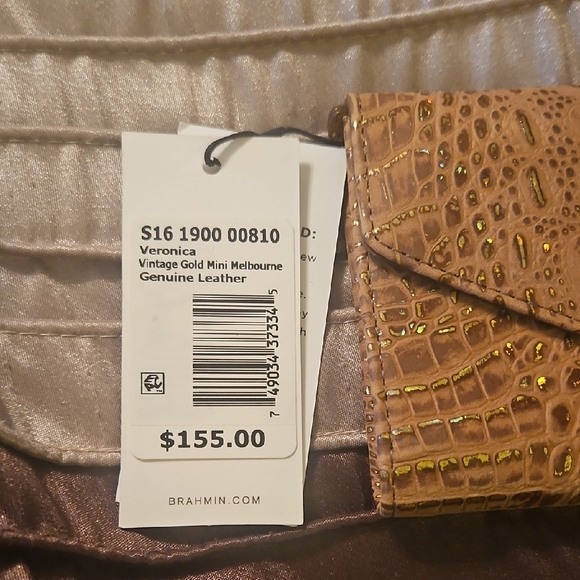 Brahmin Veronia Vintage Mini Melbourne GoldCroc-Embossed Envelope Wallet - Picture 6 of 7
